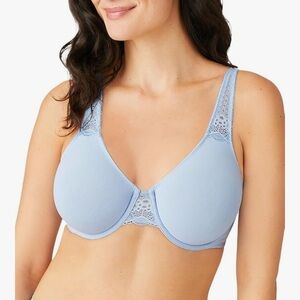 Wacoal Soft Embrace Underwire Bra 851211 Blue 38B Full Coverage Comfort T-Shirt